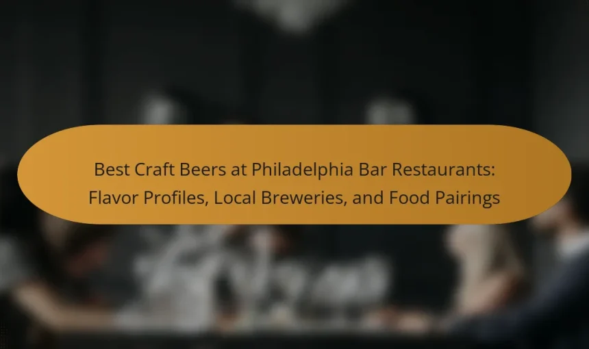 Best Craft Beers at Philadelphia Bar Restaurants: Flavor Profiles, Local Breweries, and Food Pairings