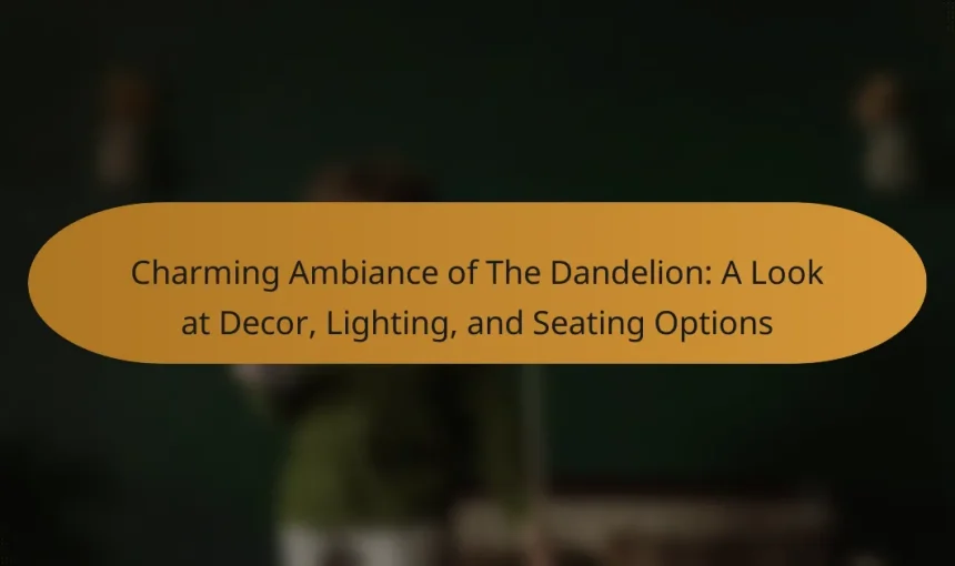 Charming Ambiance of The Dandelion: A Look at Decor, Lighting, and Seating Options