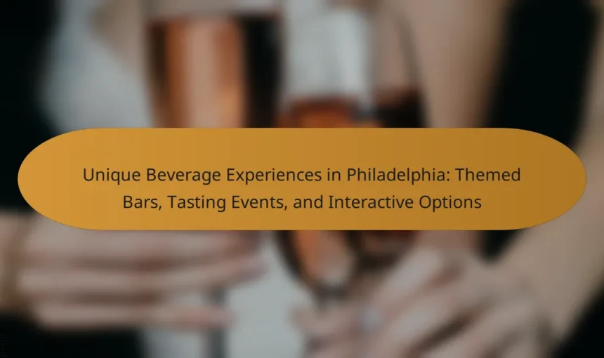 Unique Beverage Experiences in Philadelphia: Themed Bars, Tasting Events, and Interactive Options