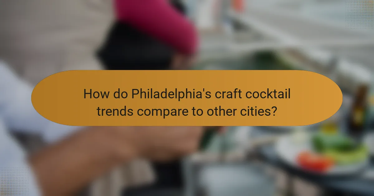 How do Philadelphia's craft cocktail trends compare to other cities?