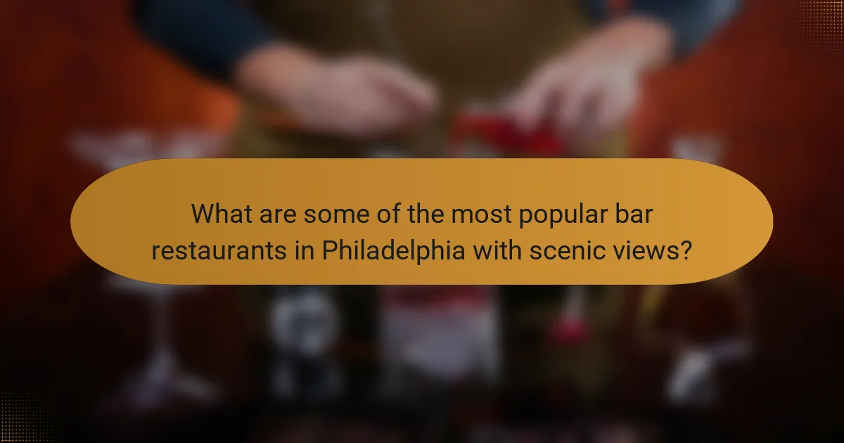What are some of the most popular bar restaurants in Philadelphia with scenic views?