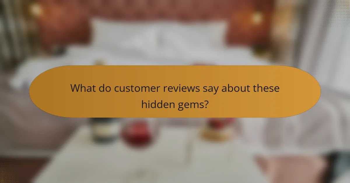 What do customer reviews say about these hidden gems?