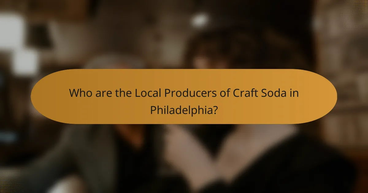 Who are the Local Producers of Craft Soda in Philadelphia?